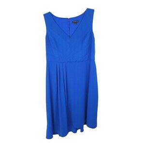 Lane Bryant Dress Womens 16 Midi Long Sleeveless V Neck Zip Lined Asymmetrical